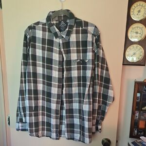 Alpine Design Green and White 100% Cotton Casual Button Down Shirt XXL